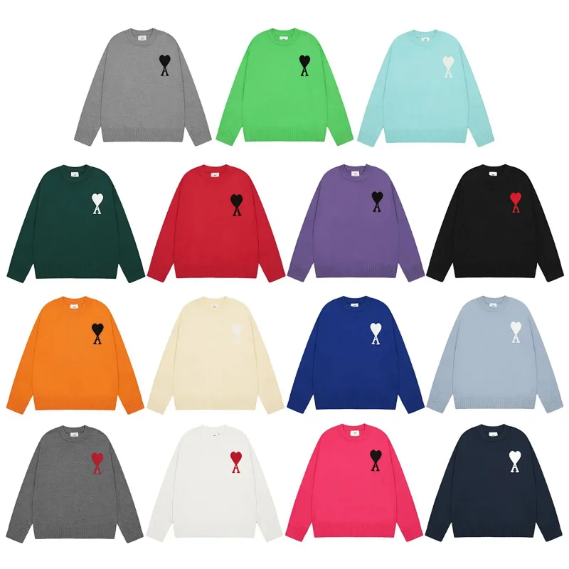 Heart-embroidered High quality sweater